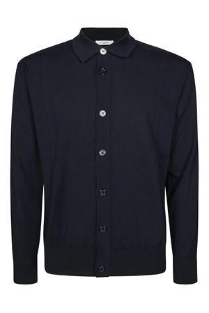 Camicia a maglia in cotone extrafine blu PAOLO PECORA | A014F1006685
